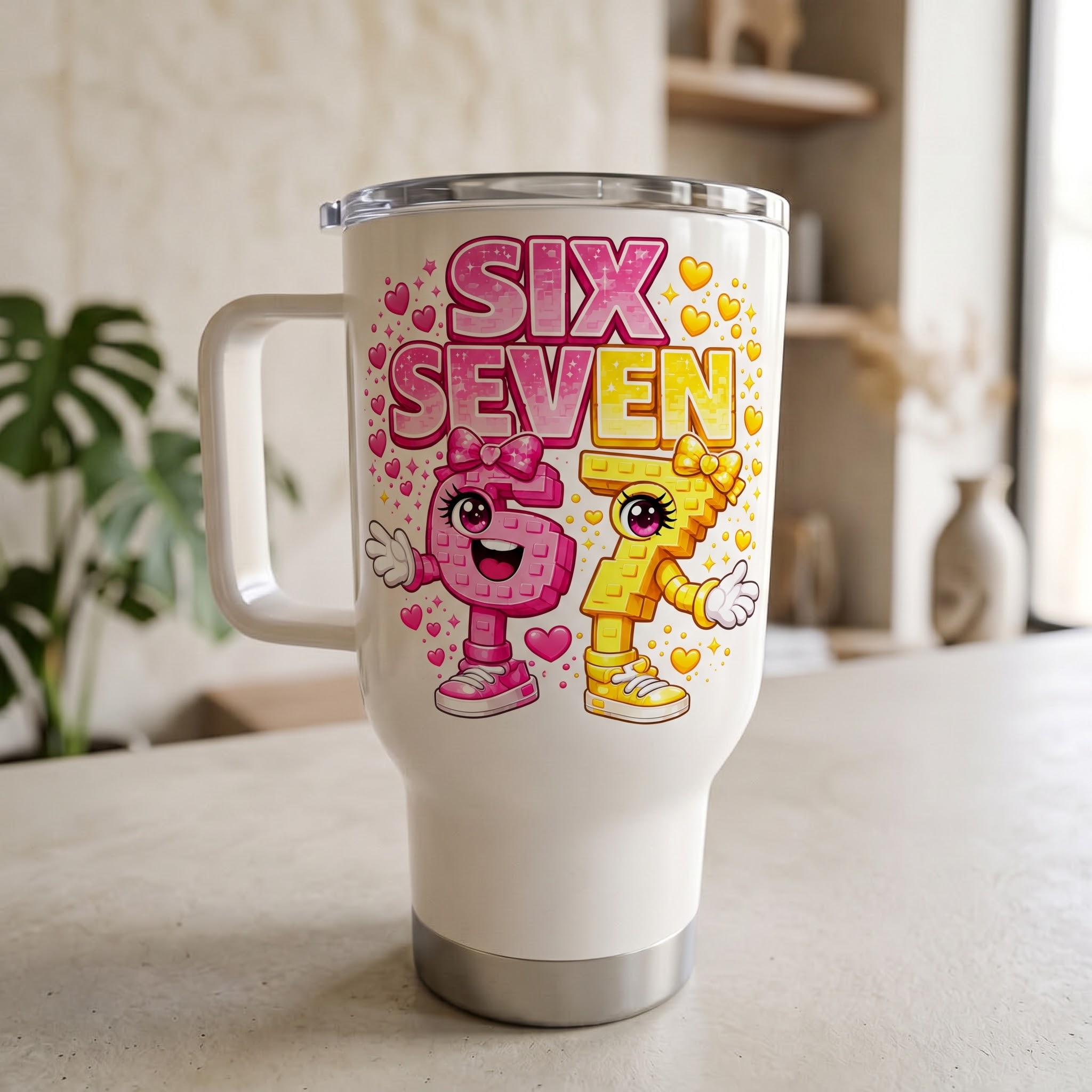 Dětský termohrnek „Six Seven – Veselá čísla 6 a 7“ – 450 ml